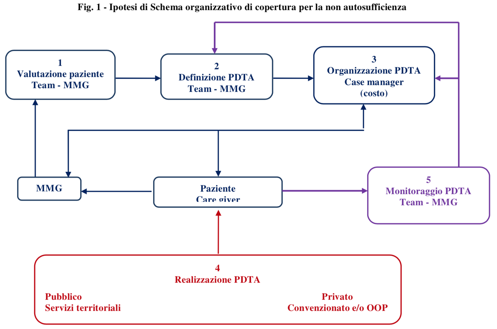 Fig. 1 - Ipotesi di Schema organizzativo di copertura per la non autosufficienza 